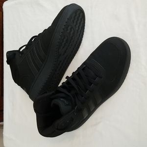 Adidas black on black Hoops 2.0 Mid Shoes 9.5